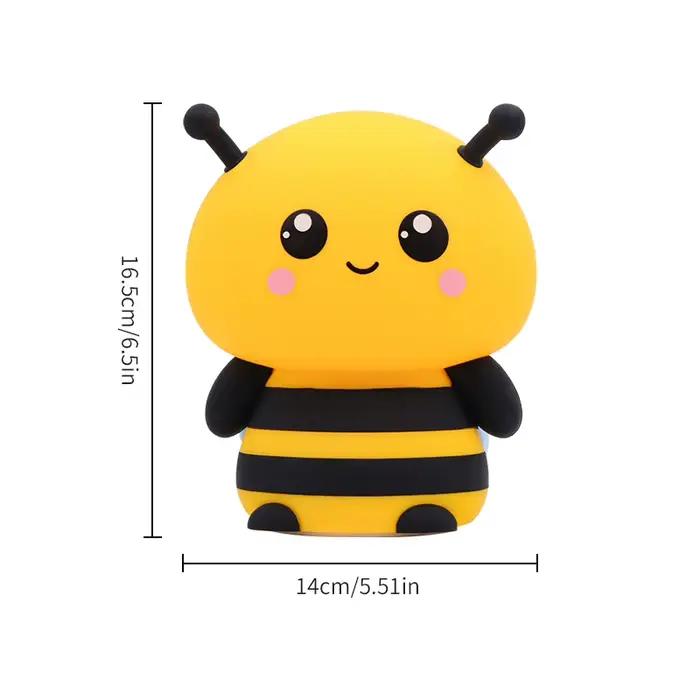 Veilleuse abeille, lampe de chevet rechargeable, gradation à commande tactile, fonction minuterie, idéale pour la décoration de la maison, choix cadeau parfait