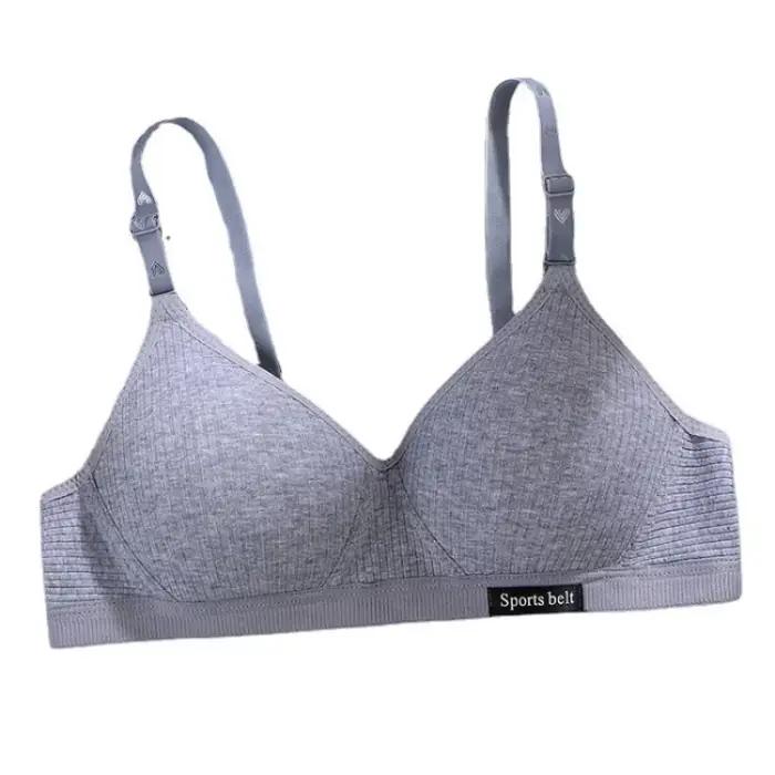 Soutien-gorge sans armatures en coton pour femme, bonnet AB, confortable, effet push-up, lingerie, bralette, sans coutures, pour le sport