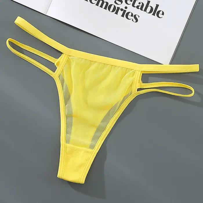 Sous-vêtements Sexy pour femmes, culottes et tongs, doux pour la peau, Hipster, slips Sexy en maille transparente, sous-vêtements solides
