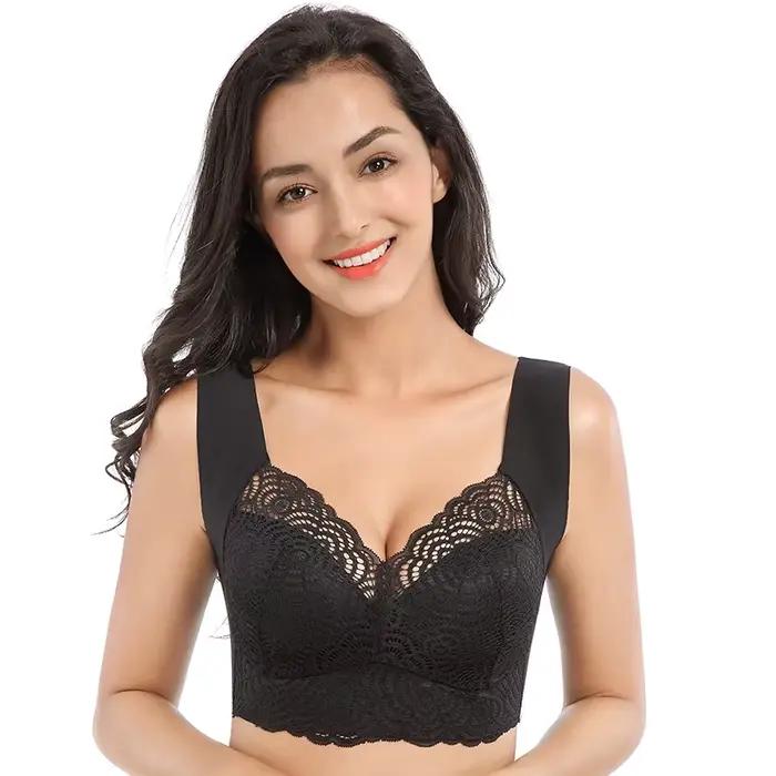 Soutien-gorge sans bretelles Sexy femmes grande taille 5XL 6XL 7XL soutiens-gorge en dentelle pour femmes grande taille gilet soutien-gorge mince brassière pleine tasse sans couture Bralette