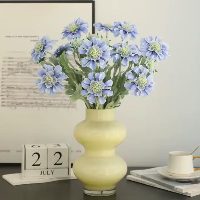 Branche de fleurs Gesang pour le salon, décoration de la table à manger de la maison, aménagement de la scène de la fête de mariage, accessoires photo floraux, 3 têtes