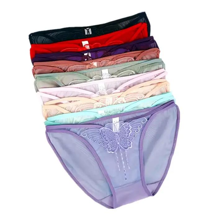 Culotte entièrement transparente pour femmes, Sexy, ajouré, papillon, taille basse, sans couture, Lingerie féminine, nouvelle collection 2024