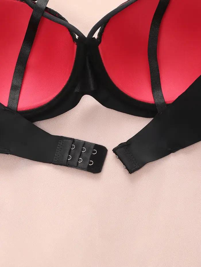 Soutien-gorge anti-affaissement en dentelle noire pour femmes, sexy, motif floral, avec double structure ajustable, A2427
