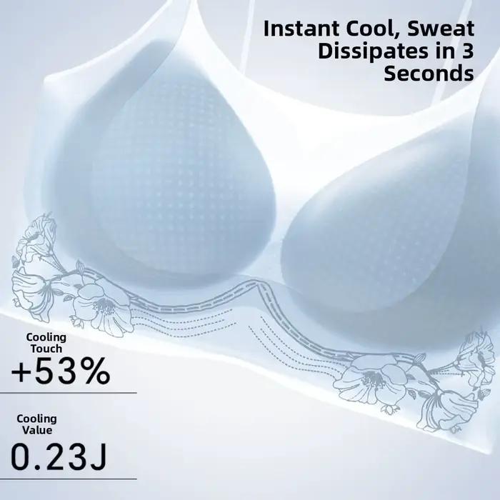 Soutien-gorge sans fil en soie glacée à motif camélia, décolleté plongeant, ajusté, pour femme, lingerie, antichoc, push-up
