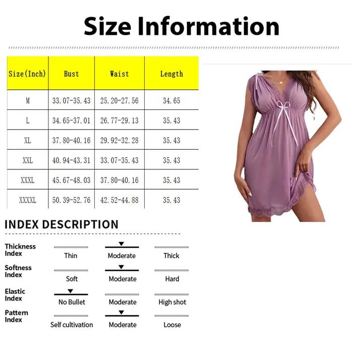 Robe de nuit sexy en dentelle pour femme, nuisette en satin soyeux, col en V profond, fronde en dentelle, sous-vêtements féminins, robe de nuit grande taille, Homewea