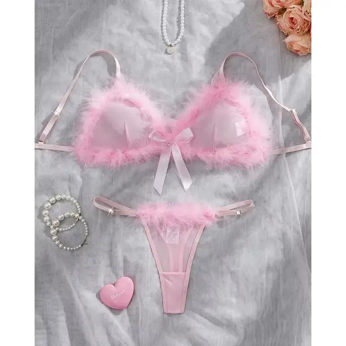 Lingerie Saint-Valentin Sexy et Mignonne, Ensemble Soutien-Gorge Hilitos 2 Pièces, Décoration Moelleuse Romantique, Sous-Vêtements Féminins Pure Désir et Fantaisie