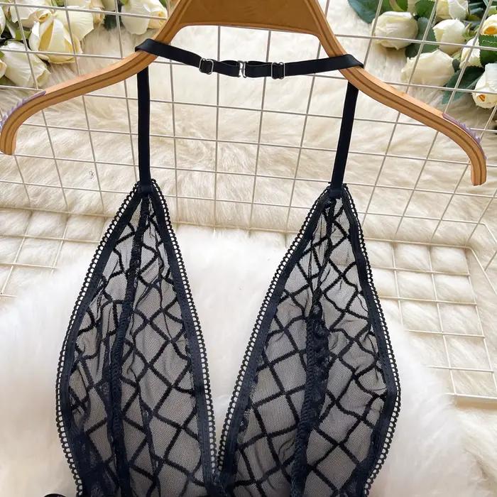 Femmes Sexy voir à travers maille body Chic mode élastique Bodycone combinaisons Hotsweet gothique combishorts