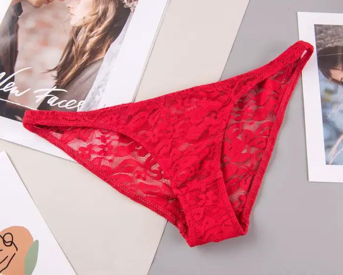 Sous-vêtements Sexy en dentelle pour femmes, culotte transparente et confortable, taille basse, sans couture, Lingerie féminine