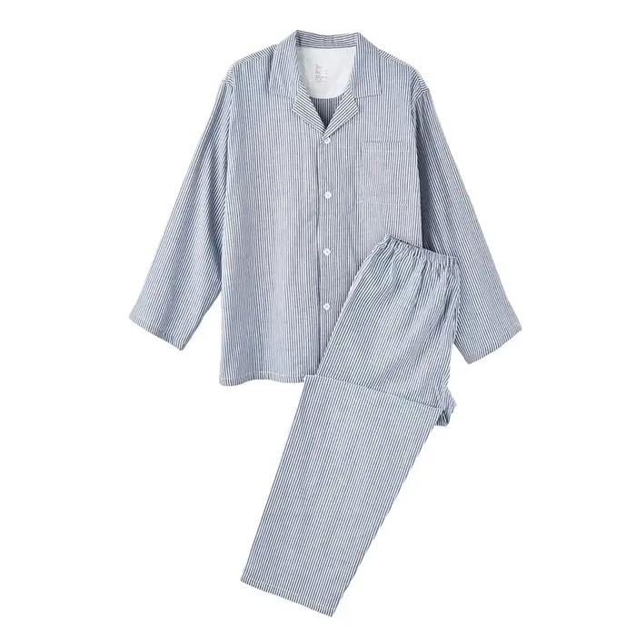 Décontracté 100% coton à manches longues Pijamas femmes revers chemise pantalon costume printemps automne Pyjamas femme vêtements de nuit hommes Pyjamas ensembles