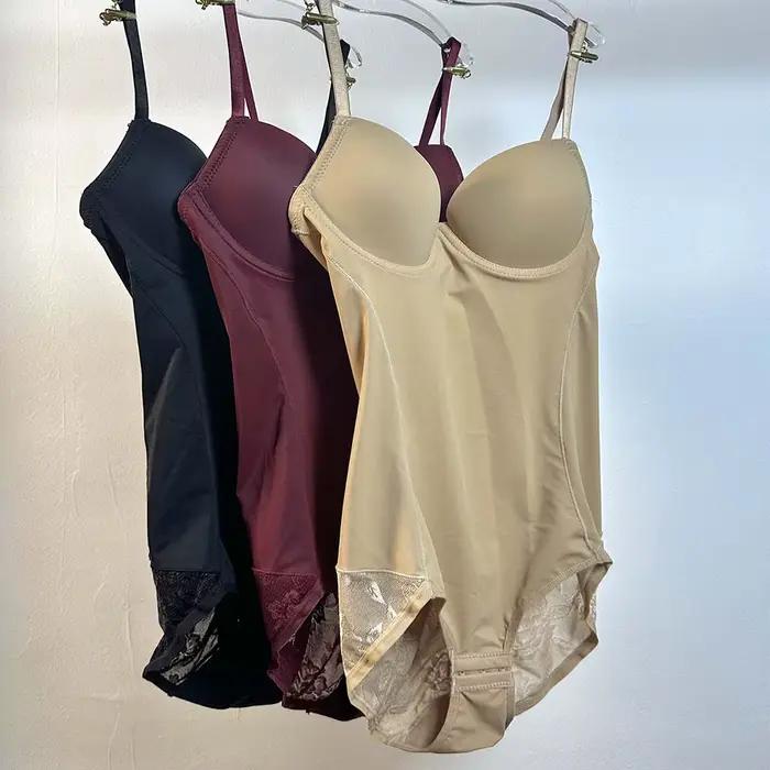 Body Sculptant Femme avec Soutien-Gorge Intégré, Gainant et Amincissant pour Contrôle du Ventsre, Disponible en Tailles S à 3XL et en Couleurs Noire, Beige, Brun, Rose Rouge et Rose