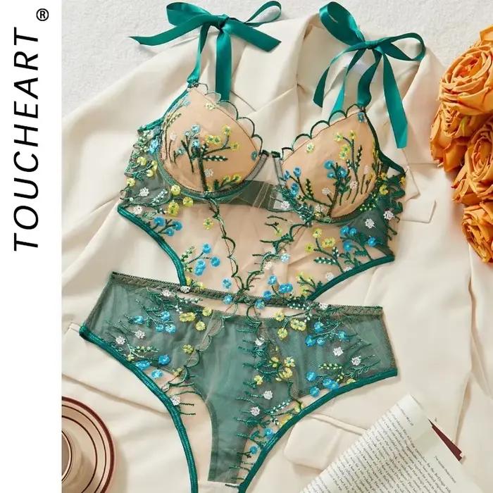 Toucheart Dámská podprsenka a kalhotky set Lingerie pro ženy sexy oblečení sada