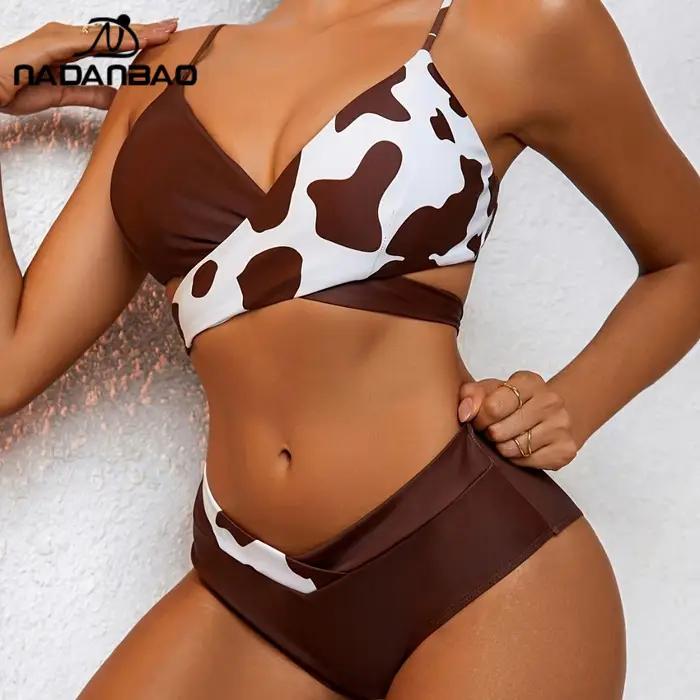 Nadanbao - Sexy dámské plážové bikiny s výstřihem do V