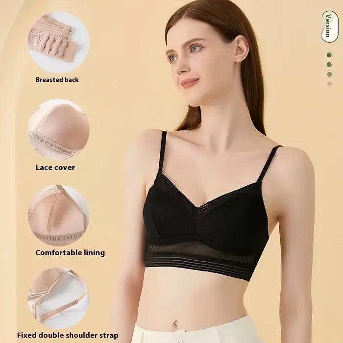 Soutien-gorge dos bas pour femmes, sans couture, Invisible, dos nu, en maille à pois, brassière sans fil pour dames