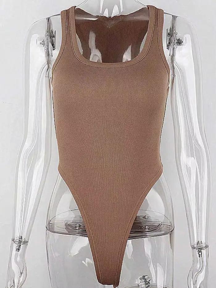 Body en tricot sans manches pour femmes, Sexy, moulant, épaules dénudées, col licou, décontracté, corsage de rue, ClubWear, été, 2025
