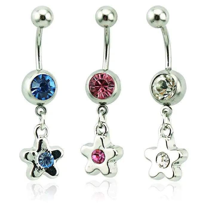 Egirl-Piercing de Nombril en Clip Bleu, Anneaux de Nombril, Mignon, Mode Coréenne, Accessoires Sexy, Bijoux de Corps Y2K