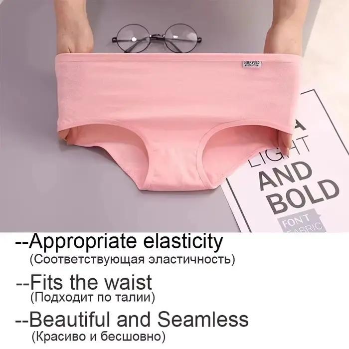 7 pièces culottes pour femmes sous-vêtements en coton grande taille slips Sexy filles respirant doux Lingerie femme mignon couleur unie caleçons