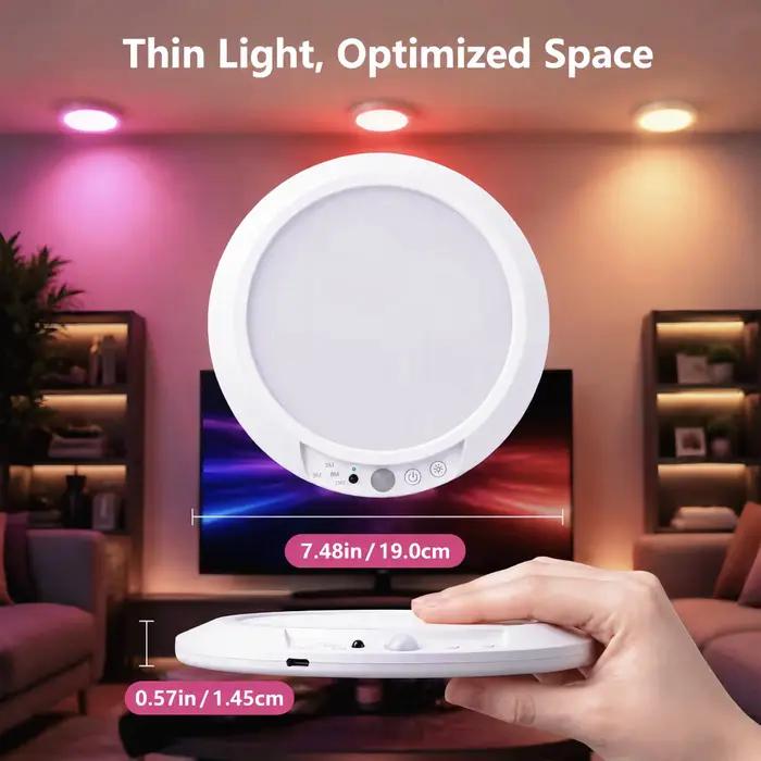 Lampe murale sans fil à LED avec détecteur de mouvement magnétique, rechargeable par USB-C, avec télécommande, pour cuisine, vestiaire, armoire