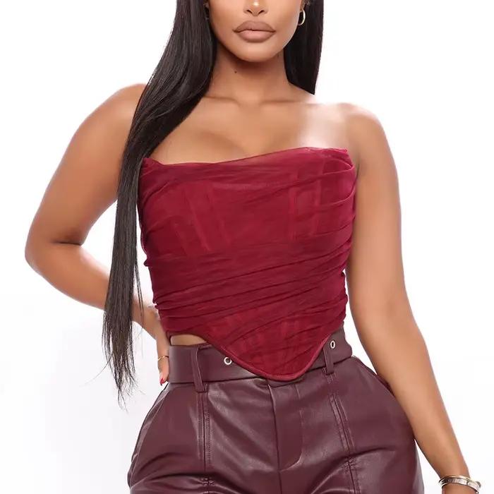 NHKDS .co.jp-Corset Sexy pour Femme, Bustier Court et Désossé, Streetwear