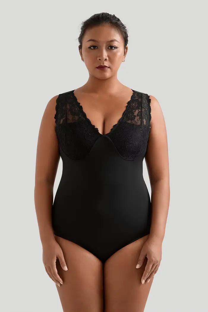 Body Femme 2026 Tendance Été Dentelle Crochet Sexy Col V Push-Up Moulant Ajusté Quotidien Une Pièce Combinaison Courte Body Femme