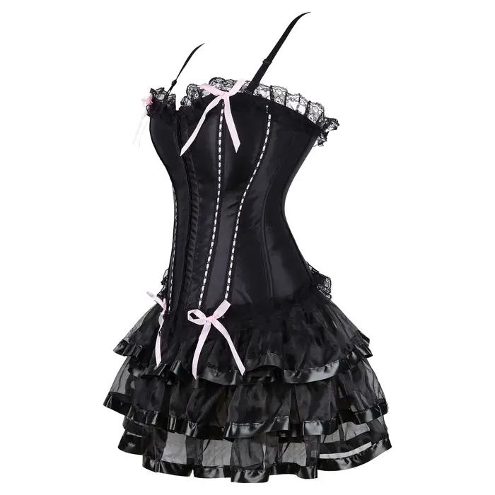 Dámské korzetové šaty, gotické bustier korzety s ramínky