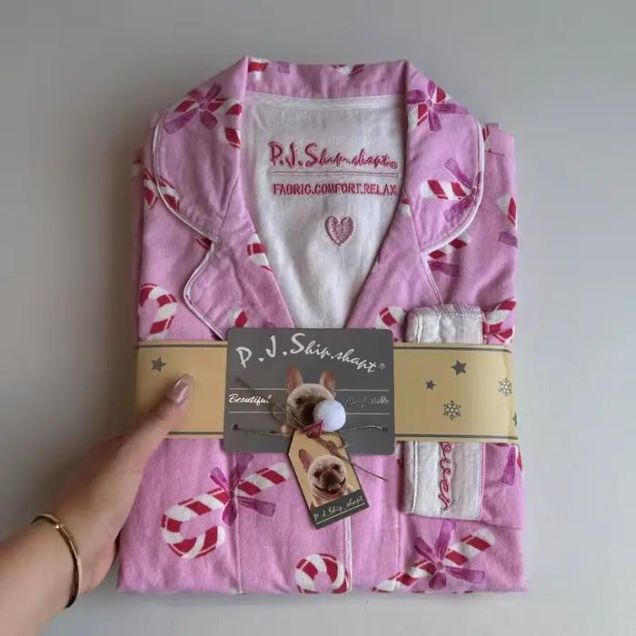 Ensemble de pyjamas en coton imbibé pour femmes, vêtements de nuit College de dessin animé, vêtements de détente à manches longues, vêtements pour la maison, automne, fjSet, nouveau, 2024, 2 pièces