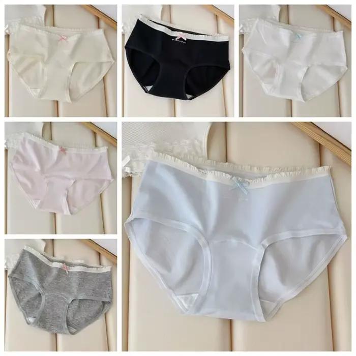 Culottes en coton taille moyenne avec nœud et lettres, sous-vêtements simples pour femmes, confortables, motif floral, cadeaux