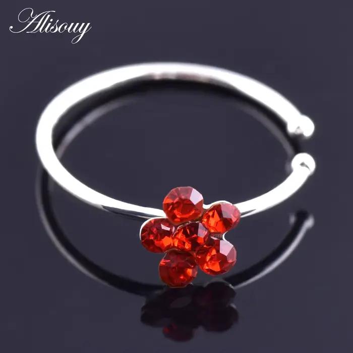 Alisouy – Piercing pour le nez, 1 pièce, anneau de nez, fleur indienne, cerceau, Septum, Clicker, bijoux pour le corps