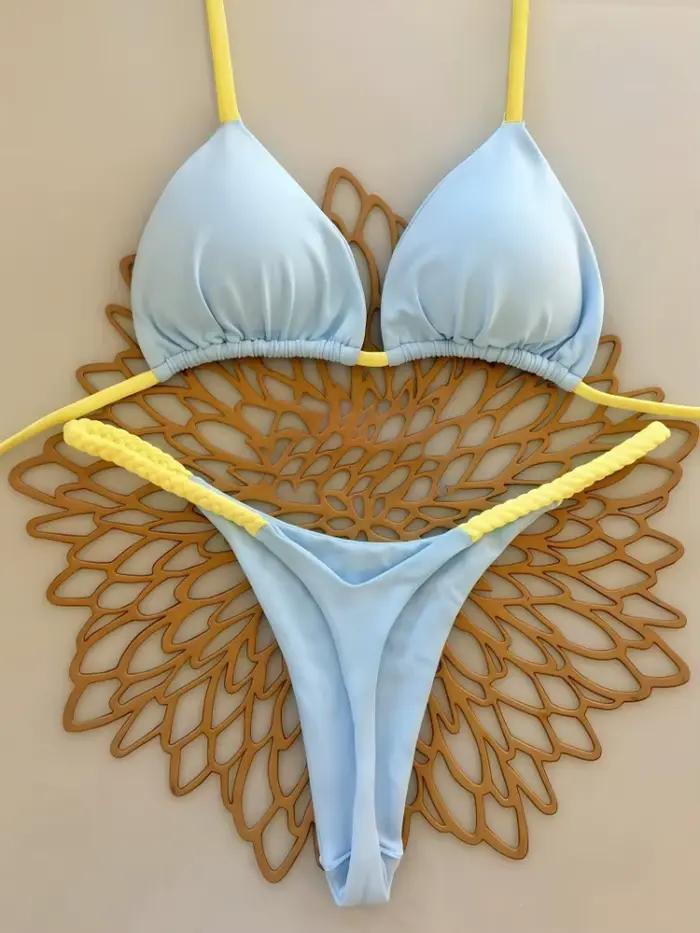Maillots de bain sexy pour femmes, ensemble bikini brésilien string, bikinis tendance 2026, push-up, biquini uni, maillot de bain d'été pour la plage