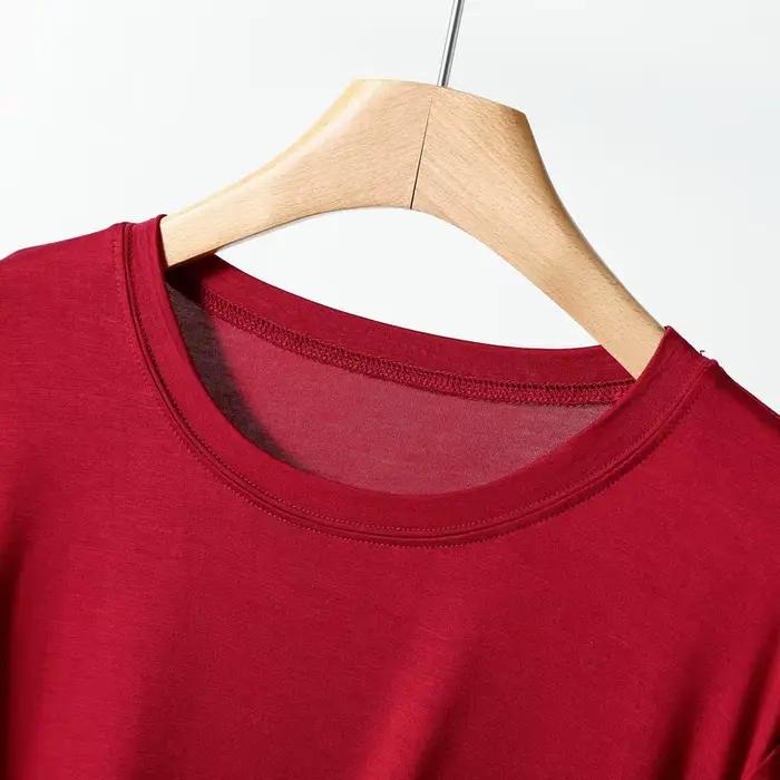Pyjama en modal pour femmes, pyjama printemps-été, col rond, pantalon ample à manches 3/4, ensemble de vêtements de maison, ensemble de pyjama deux pièces