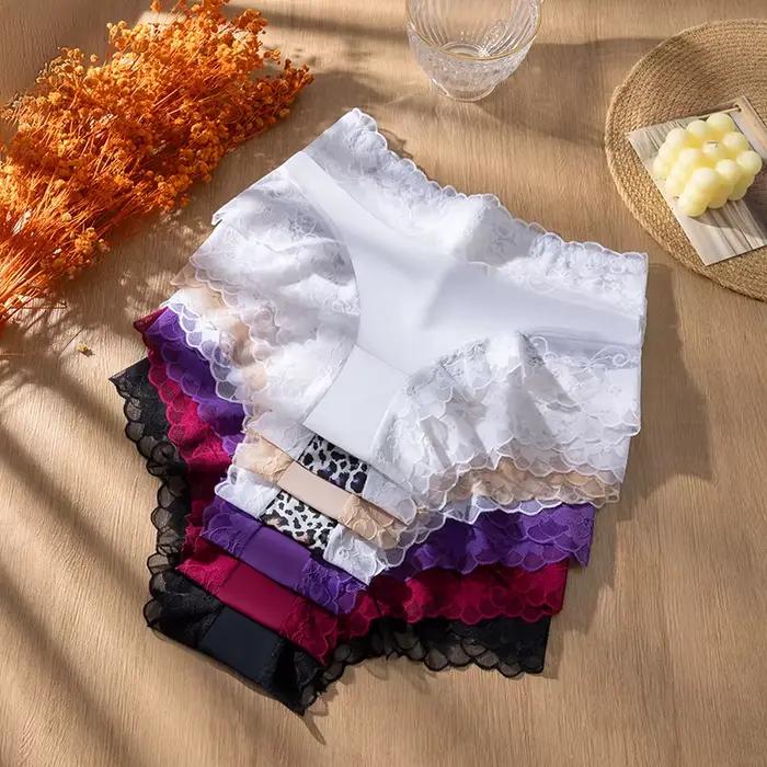 BZEL – culottes en dentelle délicates et douces pour femmes, Lingerie Sexy en maille transparente, sous-vêtements féminins à la mode, slip confortable et charmant à motif léopard