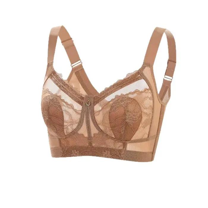 Nouveau soutien-gorge grande taille pour femme, à couvrance totale, sans armatures, anti-affaissement, ajustable, en dentelle confortable, invisible sur les côtés