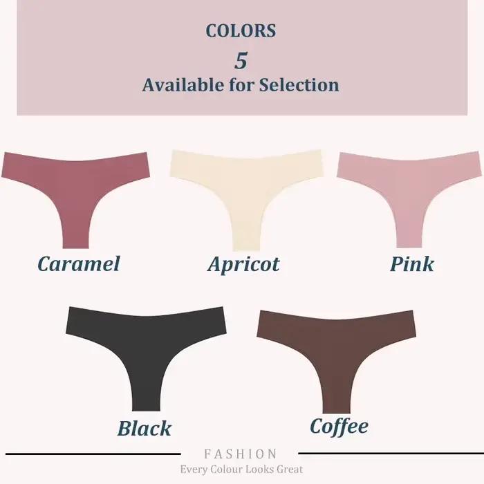 5 pièces culottes sans couture pour femmes culotte brésilienne Sexy femme taille basse couleur unie slips confortable Invisible respirant Lingerie