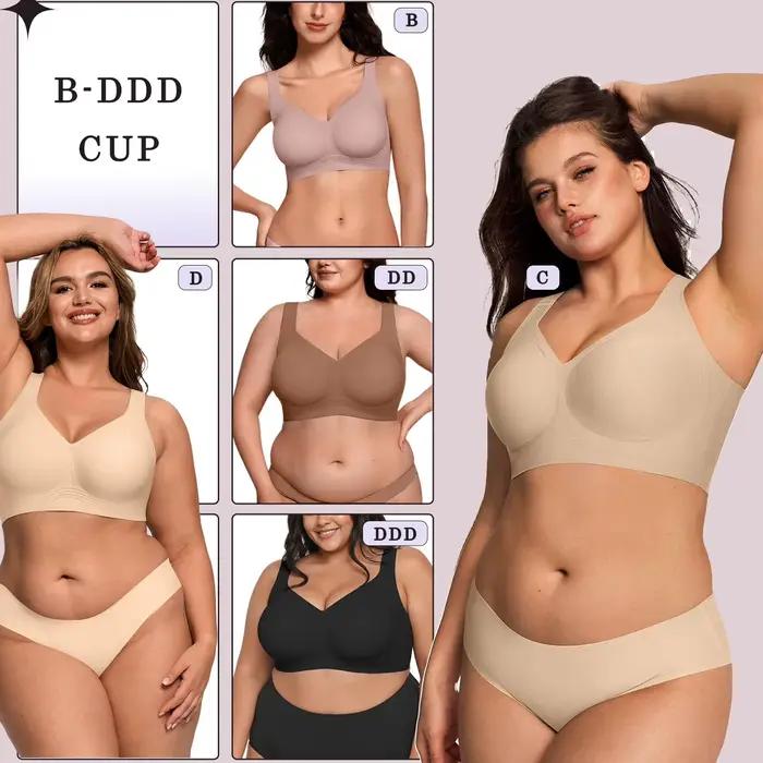 Soutien-gorge Grande Taille Ultra Doux et Sans Coutures - Couverture Complète, Maintien et Lifting, Lisse les Graisses du Dos, Anti-Affaissement, Sans Armatures
