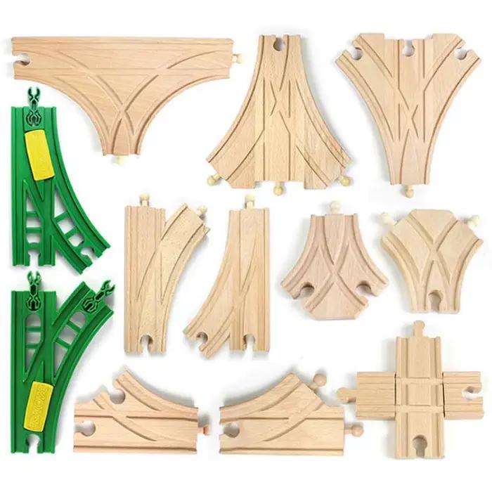Nouvelle Intersection étoile voie de Train en bois accessoires de chemin de fer toutes les marques de ensemble de piste en bois jouets éducatifs pour les enfants