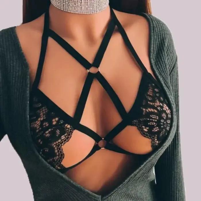 Soutien-gorge sexy en dentelle pour femmes, lingerie féminine, push-up, haut ajustable, antidérapant, sous-vêtements, nouvelle collection